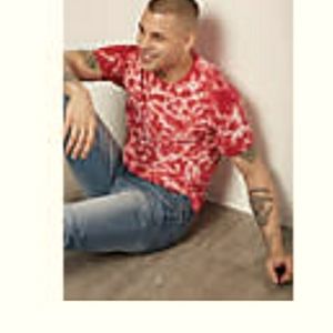 Hybrid Red Crackled Tie Dye Tee Shirt by Rue21
